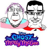 2soyjaks cartoon chud_troon_alliance closed_mouth clothes ear eyelashes glasses hair hand mustache nazism purple_hair smile soyjak stubble swastika the_ghost_and_molly_mcgee tranny variant:bernd variant:chudjak // 452x472 // 166.0KB