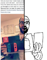 2007 bald black_glasses facebook grey_shirt jake_muller nintendo oldfag open_mouth soyjak variant:unknown video_game // 489x623 // 313.9KB