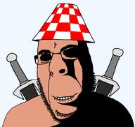 black_eyes black_sclera checkerboard_pattern clothes glasses hat red roblox ruben_sim shading shadow stubble subvariant:hornyson sword tan_skin tanned_skin variant:cobson // 1303x1238 // 36.1KB