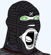 clothes ermac green_eyes magic mortal_kombat mouth_open ninja tongue variant:imhotep wrapped // 609x655 // 15.4KB