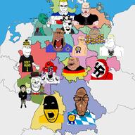 Baden-Württemberg Brandenburg Bremen Hamburg Hesse Lower_Saxony Mecklenburg-Vorpommern North_Rhine-Westphalia Rhineland-Palatinate Saarland Saxony-Anhalt Schleswig-Holstein Thuringia angry animal award bavaria bbc berlin blush booger brown_skin country countrywar crying ear europe european facial_mark flag flag:baden-württemberg flag:bavaria flag:thuringia forehead_mark full_head germany glasses hair hand lion looking_to_the_right mucus mutt nose_piercing nose_ring open_mouth painted_nails queen_of_spades red_eyes saxony soyjak star_(symbol) stubble subvariant:chudjak_front subvariant:euromutt subvariant:impish_amerimutt subvariant:mexiaryan subvariant:meximerican subvariant:muscular_chud subvariant:slutson subvariant:spadeson subvariant:unbothered_chud sweater tattoo teeth texas text variant:a24_slowburn_soyjak variant:chudjak variant:cobson variant:markiplier_soyjak variant:meximutt variant:shrekjak variant:slitheenjak variant:soyak // 2376x2376 // 977.5KB