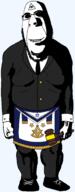 apron biting_lip black_sclera clothes evil eye_of_providence eyes freemason freemasonry glasses hammer holding_object illuminati laces mason necktie ominous ominous_shadow shoe square_and_compasses star_(symbol) star_of_david stubble subvariant:hornyson suit tattoo variant:cobson // 1099x2816 // 137.4KB