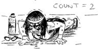 BRIMMIEST_COMMENTS_SECTION☣️☣️☣️_DO_NOT_ENTER☣️☣️☣️ black_and_white bottle exercise glasses gym oekaki push_ups sweating variant:soytan white_background // 500x250 // 42.0KB