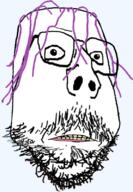 beard closed_mouth glasses purple_hair soyjak stubble subvariant:scholar template tranny transparent variant:gapejak yellow_teeth // 554x798 // 383.0KB