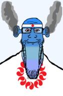 angry bald bloodshot_eyes blue blue_skin calm closed_mouth ear flag flag:japan flag:saitama_todofuken fume glasses japan ogre_ears saitama_todofuken seethe smoke soyjak stretched_chin stubble template todofuken transparent_background variant:markiplier_soyjak // 823x1250 // 77.9KB