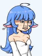 angry anime blue_eyes blue_hair breasts closed_mouth clothes female glasses hair long_hair redraw soyjak tndfucci variant:chudjak white_skin // 771x1019 // 291.4KB