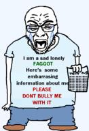 arm blogposting clothes crying fat full_body glasses hand holding_object obese paper r9k_(4chan) sign soyjak stubble text tshirt variant:rupturejak vent wordswordswords // 448x658 // 14.6KB