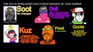 2024 4soyjaks admin admins azumanga_daioh ban ban_hammer bananasplit black_background blue_eyes blue_text button button_eyes censor central_intelligence_agency clothes coal december doll doll_(user) dress froot frown glasses green_scarf green_text grey_skin grey_text hair hammer happy hat heart holding_hammer holding_object image kuz leaf meta:namefags meta:tagme moot mustache name_tag namefags nas orange_skin orange_text pink_skin purple_text quote quote_(user) red_text scarf serious smile soot soot_colors soyjak soyjak_party stitched_mouth stubble takino_tomo text tomo_takino variant:feraljak variant:gapejak variant:soyak yellow_text // 2611x1474 // 441.2KB