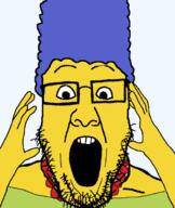 beard blue_hair glasses marge_simpson necklace subvariant:ppplier variant:markiplier_soyjak variant:ppp yellow_skin // 519x616 // 92.0KB