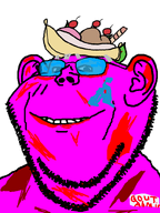arch_linux banana_split_ice_cream broot disguise ear larp leaf painted_skin pink_skin quote_(user) scribble smile tape trend:namefag_hybrids variant:impish_soyak_ears // 598x800 // 64.1KB
