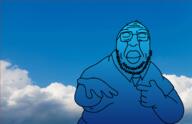 big_lips calm cloud double_chin eyebrows fat hand head obese showing_something sky smile stubble surprised sweating sweaty transparent_background variant:nopejeet wrinkles // 1524x985 // 457.6KB