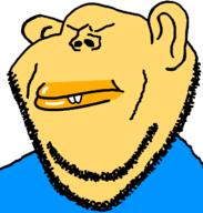 asiamutt asian buck_teeth closed_eyes closed_mouth ear neutral soyjak stubble subvariant:impish_amerimutt template variant:impish_soyak_ears yellow_skin // 598x628 // 16.8KB