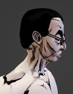 3d blender_(software) chud closed_eyes closed_mouth ear glasses hair side_profile side_view soyjak variant:chudjak // 468x600 // 251.6KB
