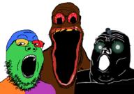 colorful deformed slopjak soyjak_trio thougher variant:gapejak variant:markiplier_soyjak variant:tony_soprano_soyjak // 828x581 // 178.6KB