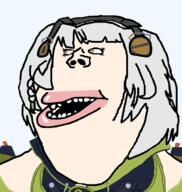 amerimutt anime big_lips clothes female hair headphones hoodie no_beard no_glasses no_stubble open_mouth red_eyes variant:impish_soyak_ears video_game zenless_zone_zero // 700x740 // 42.3KB