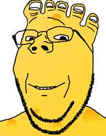 admin cheese closed_mouth finger foot foot_user glasses smile stubble subvariant:wholesome_soyjak variant:gapejak // 600x775 // 76.7KB