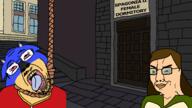 ack animal bloodshot_eyes blue_skin brick bricks brown_hair clothes college column crop_top crying dead door drawn_background ear eyelashes female glasses hair hanging hedgehog hoodie jacket lady_lunanova lilli_(sonic_unleashed) long_hair noose open_mouth pillar rooftop_run rope sega smirk smug snout sonic sonic_(series) sonic_the_hedgehog sonic_unleashed spagonia spagonia_university stair stairs stone stubble text tongue tranny transfem_sonic two_soyjaks university unleashed_recompiled variant:bernd variant:chudjak video_game white_skin window yellow_teeth zipper // 3754x2113 // 248.9KB