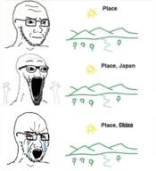 arm bloodshot_eyes china concerned crying frown glasses hand hands_up japan open_mouth place soyjak stubble subvariant:soyak_(irritated) subvariant:wewjak text thing_japanese variant:soyak // 500x548 // 177.1KB