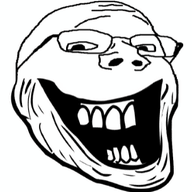 animated glasses inverted open_mouth smile soyjak trollface variant:gapejak zoom // 305x325 // 124.9KB