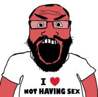 arm beard glasses heart open_mouth red_skin sex soyjak subvariant:science_lover text variant:markiplier_soyjak // 800x789 // 96.6KB