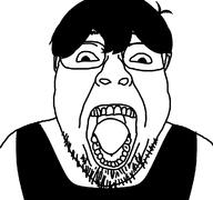 clothes glasses hair omori open_mouth sleeveless_shirt soyjak stubble sunny_(omori) variant:bernd video_game // 1200x1125 // 184.3KB