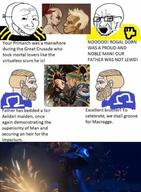 adeptus_astartes crying eldar elf explosion imperial_fists iron_warriors mask meme ms_paint musical_instrument nordic_chad roboute_guilliman saxophone smug space_marines ultramarines variant:cryboy_soyjak variant:wojak warhammer wojak yvraine // 474x647 // 49.7KB