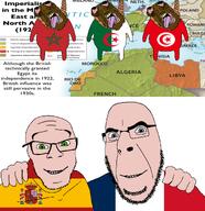 algeria brown_skin colonialism france full_body hanging happy map morocco multiple_soyjaks no_more_brother_wars op_is_an_aryan_beast_for_not_taging_his_own_posts spain subvariant:brunetto tunisia variant:bernd variant:cobson variant:feraljak // 1920x1980 // 1.5MB