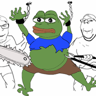 2soyjaks amphibian animal_abuse animated arm blood chainsaw closed_eyes closed_mouth clothes crying dead frog full_body glasses gore hand hanging holding_chainsaw holding_object leg nas:pepe open_mouth pepe pepe_the_frog smile soyjak stubble subvariant:wholesome_soyjak tongue tshirt underpants variant:feraljak variant:gapejak // 5554x3472 // 1.6MB