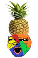baby clothes colorful deformed food foodjak fruit glasses hat oh_my_god_she_is_so_attractive open_mouth pineapple series:fruiterz! smile sneeze soyjak stubble subvariant:nathaniel variant:gapejak // 800x1200 // 851.9KB