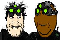 3rd_echelon are_you_soying_what_im_soying artist:qqlive black_ops black_shirt fed light_skin nigger night_vision_goggles nsa sneaky splinter_cell stealth variant:gapejak variant:markiplier_soyjak white_background white_skin // 1200x800 // 179.4KB