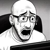 clothes crying glasses open_mouth stubble variant:unknown // 1024x1024 // 311.7KB