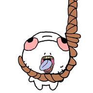 ack bloodshot_eyes deltarune hanging noelle_holiday open_mouth rope variant:uglyfuckingthing // 1000x1000 // 152.3KB