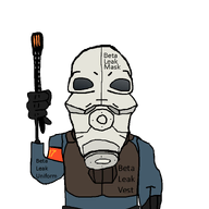 civil_protection_officer combine_(half-life) half-life half-life_2 half-life_2_(beta) stun_baton transparent_background valve variant:markiplier_soyjak vest // 800x800 // 21.6KB