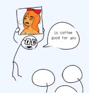 ahegao anti_ongezellig bald bow coffee coomer coomer_artstyle glasses lust_provoking_image mymy ongezellig open_mouth orange_hair orange_skin sign soyjak speech_bubble stickman stubble style_emulation sweating variant:unknown white_skin // 800x840 // 100.5KB