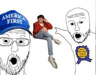 2soyjaks america_first award cap clothes hat nick_fuentes variant:two_pointing_soyjaks // 682x538 // 72.5KB