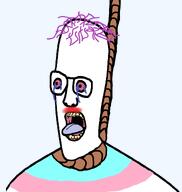 bald bloodshot_eyes coloring_book glasses hanging no_beard transgender_flag transparent_background troon troonella variant:headjak // 756x796 // 97.4KB
