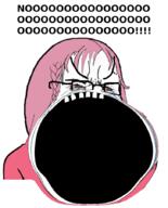 angry bloodshot_eyes clothes crying daddy's_girl distorted female femjak glasses hair open_mouth pink_hair soyjak stretched_mouth text variant:soyak // 728x899 // 211.6KB