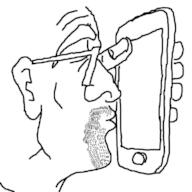 closed_mouth ear glasses hand holding_object holding_phone iphone kiss phone soyjak stubble variant:unknown // 800x800 // 93.4KB