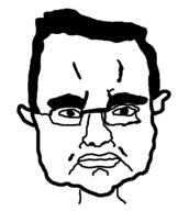 closed_mouth ear glasses hair oekaki redraw soyjak subvariant:chudjak_front variant:chudjak // 535x596 // 10.2KB