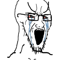 animated bloodshot_eyes crying glasses head_bobbing large_eyebrows looking_to_the_left looking_to_the_right open_mouth shaking shaking_head side_profile soyjak stubble subvariant:soyak_34 tear template variant:soyak white_background // 850x1000 // 164.2KB