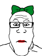bowtie closed_mouth eyelashes glasses lipstick looking_at_you neutral subvariant:neutralplier variant:markiplier_soyjak white_background // 600x800 // 45.3KB