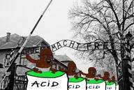 acid auschwitz black_skin bloodshot_eyes bruise clothes crying diaper fat full_body glasses incomprehensible_woahjack multiple_soyjaks open_mouth soyjak stubble text total_nigger_death variant:soyak vat // 717x480 // 192.5KB