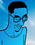 blue_skin calm closed_eyes cloud glasses hair happy sky smile smirk subvariant:chudjak_seething variant:chudjak // 1240x1568 // 474.1KB