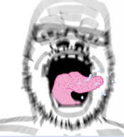 blur distorted glasses open_mouth soyjak spit stubble tongue variant:a24_slowburn_soyjak // 632x692 // 138.0KB