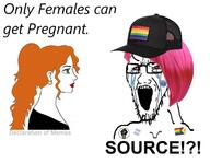 bloodshot_eyes blue_eyes cap clothes crying female flashes hat lgbt nordic_chad orange_hair pink_hair stubble text tranny variant:soyak // 1146x892 // 101.9KB