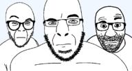 3soyjaks confused glasses looking_at_you multiple_soyjaks raised_eyebrow serious soyjak stare stubble subvariant:cobson_front3 template transparent_background variant:abortion_lover variant:cobson variant:el_perro_rabioso // 800x434 // 46.6KB