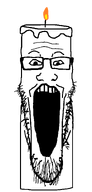 candle fire melting stretched_mouth transparent_background variant:markiplier_soyjak // 993x2068 // 42.7KB