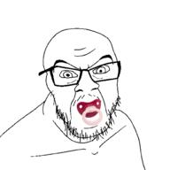 glasses mustache pacifier soyjak stubble variant:feraljak // 1500x1500 // 105.4KB