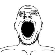 glasses open_mouth soyjak stubble teeth variant:unknown // 538x538 // 8.2KB