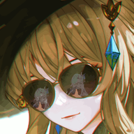 animated anime blood clothes dead death dismembered female genshin_impact glasses gun gunshot hair hat navia neuvillette open_mouth reflection shotgun stubble sunglasses teeth variant:markiplier_soyjak weapon // 660x549 // 755.4KB